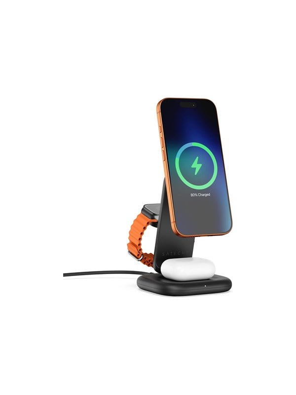 Satechi wireless charging stand - 3-in-1 foldable Qi2 - 25 watt