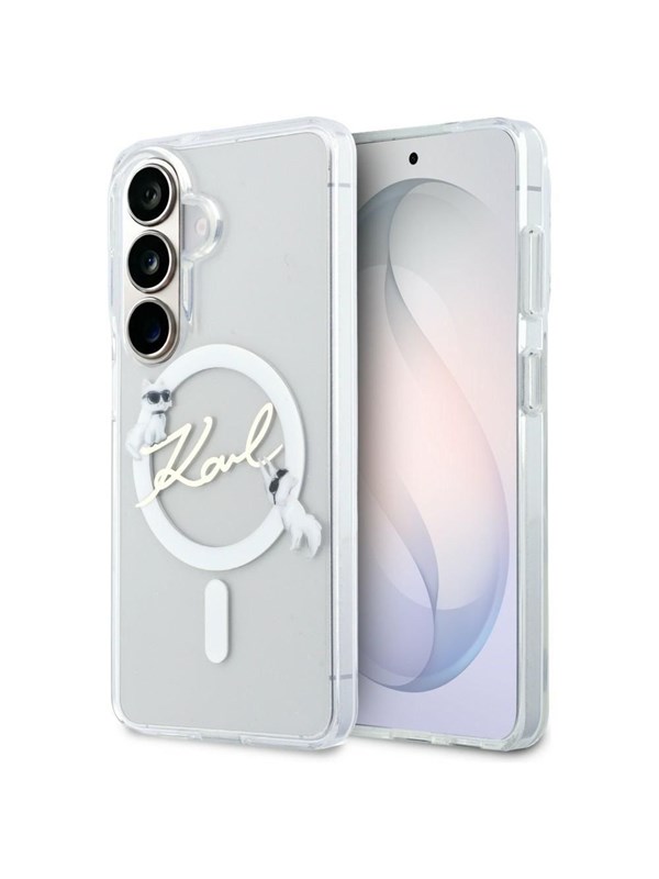 Karl Lagerfeld IML KC Script MagSafe Case for Samsung Galaxy S26 Plus - Transparent