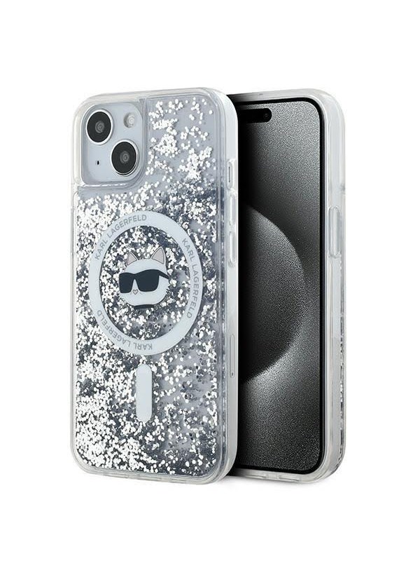 Karl Lagerfeld Liquid Glitter Choupette Head MagSafe case for iPhone 13 - transparent