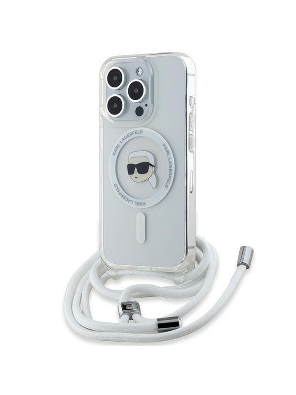 Karl Lagerfeld Crossbody IML Karl Head MagSafe case for iPhone 15 Pro - transparent