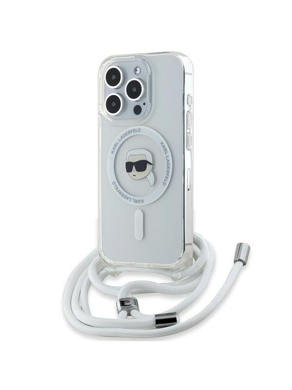 Karl Lagerfeld Crossbody IML Karl Head MagSafe case for iPhone 15 Pro - transparent