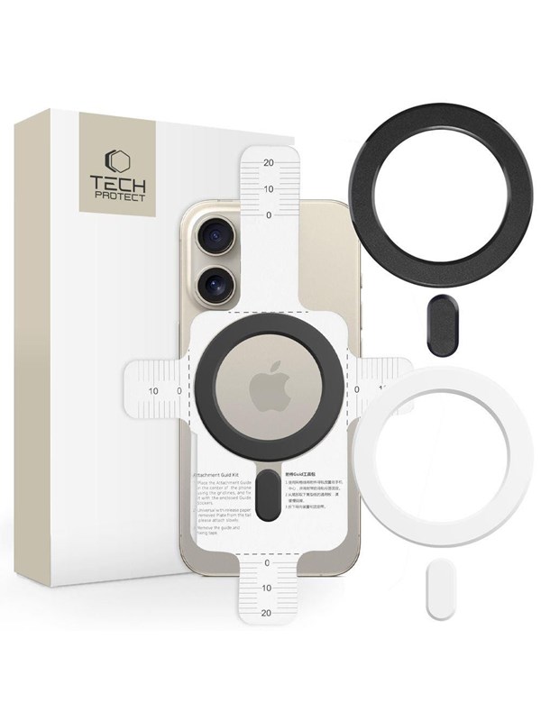 Tech-Protect Ring MMP-100 with MagSafe (2 pcs) - white - black