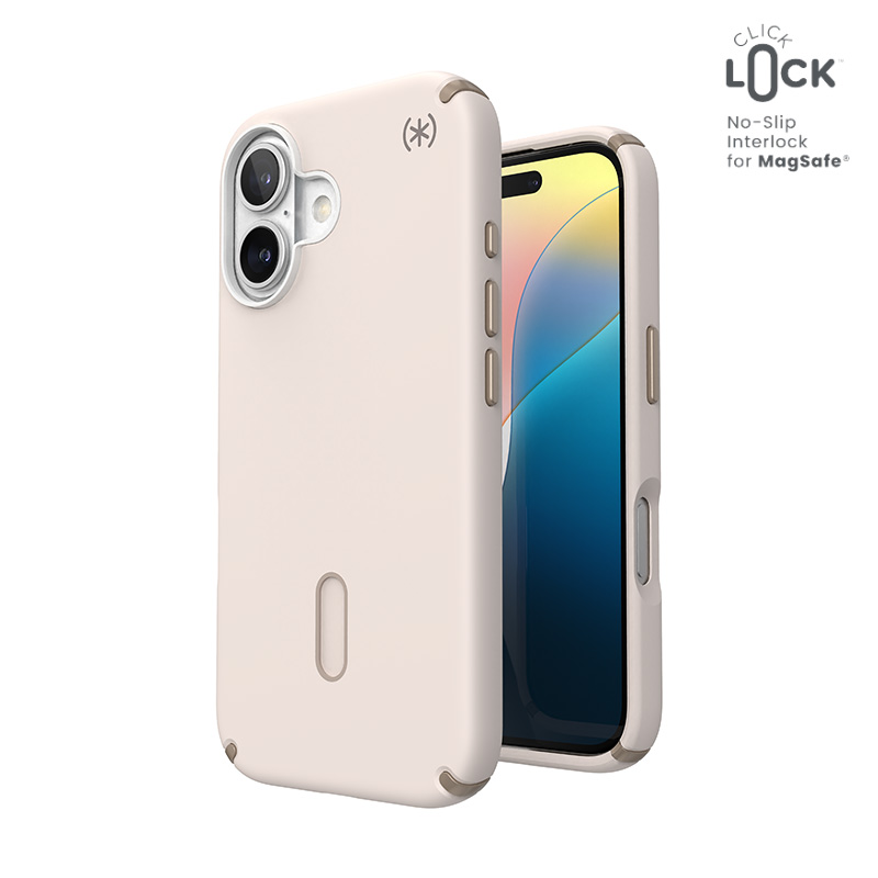 Speck Presidio2 Pro ClickLock & MagSafe - iPhone 16 Case - Bleached Bone / Heirloom Gold / Hazel Brown