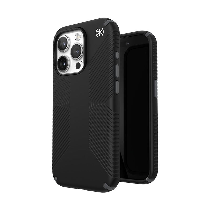 Speck Presidio2 Grip Magsafe - iPhone 15 Pro Case - Black / Slate Gray / White
