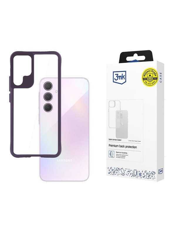 3mk Satin Armor Case+ Purple for Samsung Galaxy A35 5G - transparent