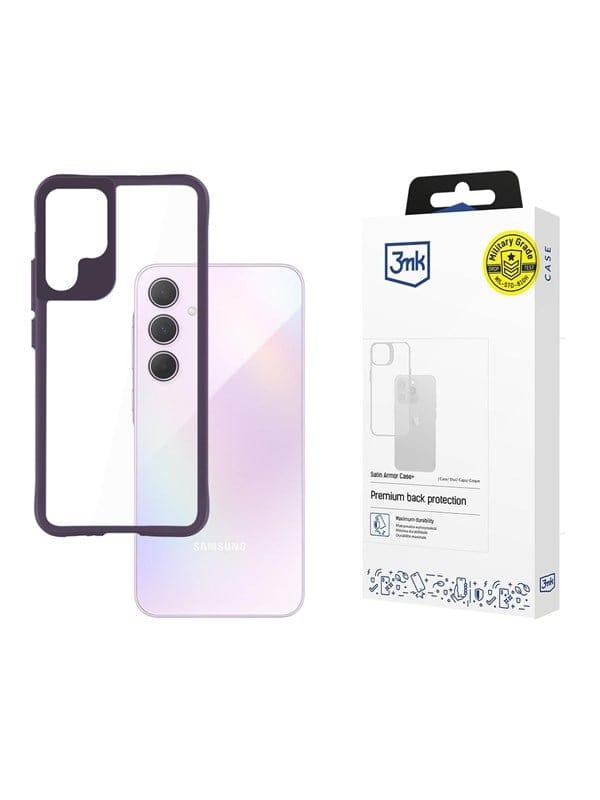 3mk Satin Armor Case+ Purple for Samsung Galaxy A35 5G - transparent