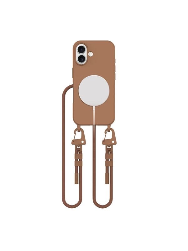 Tech-Protect MagNecklace MagSafe Case with Lanyard for iPhone 16 - Brown