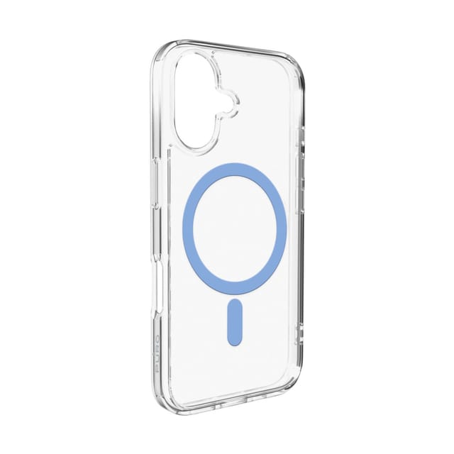 Puro Lite Mag TPU+PC Case Compatible with MagSafe for iPhone 17 - Transparent with Blue Ring