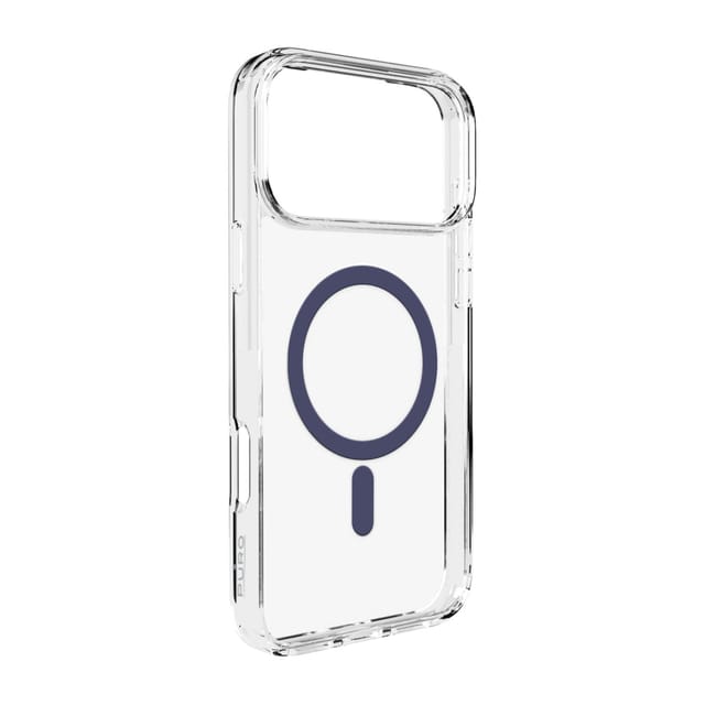 Puro Lite Mag TPU+PC Case Compatible with MagSafe for iPhone 17 Pro Max - Transparent with Blue Ring
