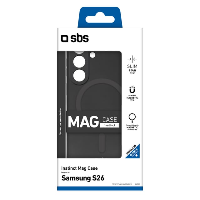 SBS Instinct Mag Case for Samsung Galaxy S26 Compatible with MagSafe - Black