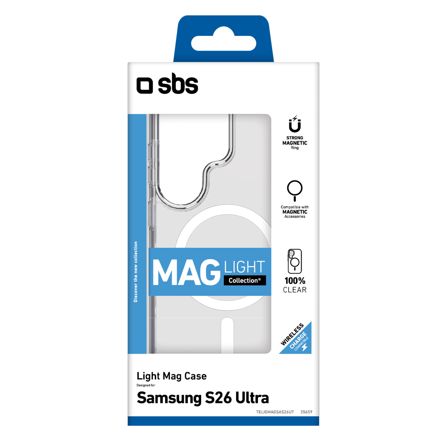 SBS Cover Light Mag Protective Case for Samsung Galaxy S26 Ultra Compatible with MagSafe - Transparent