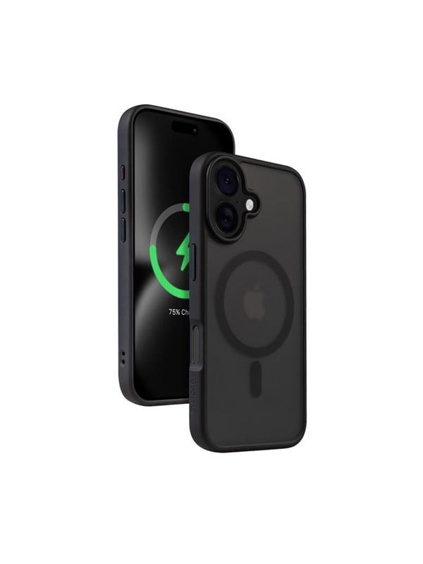 CRONG Hybrid Frost MAG Cover - Case with MagSafe for iPhone 16 (Black)