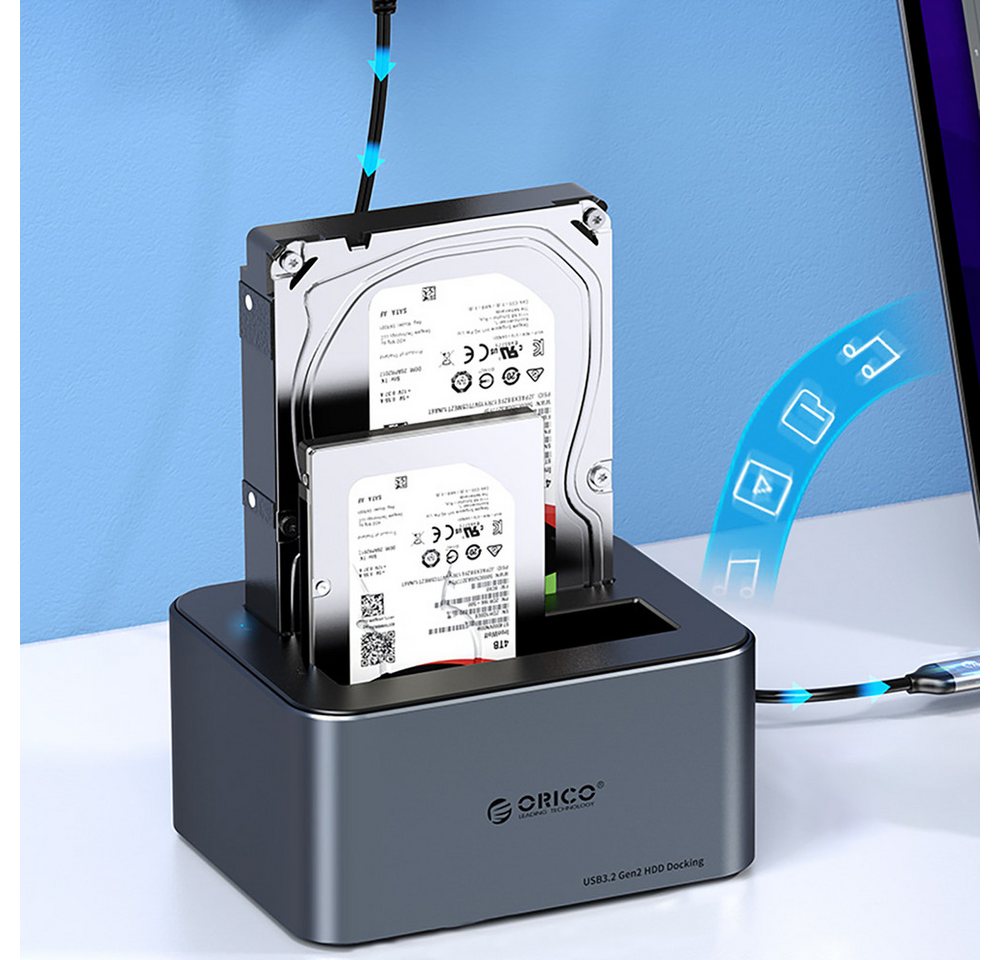 ORICO 6646C3-C 4-Drive Docking Station with Offline Clone Function 2.5"/3.5" SATA HDD/SSD - Gray