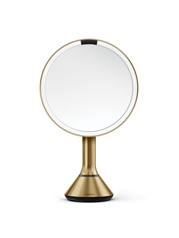Simplehuman Sensor-Spiegel mit Touch-Control-Helligkeit und doppelter Lichtfunktion, Messing