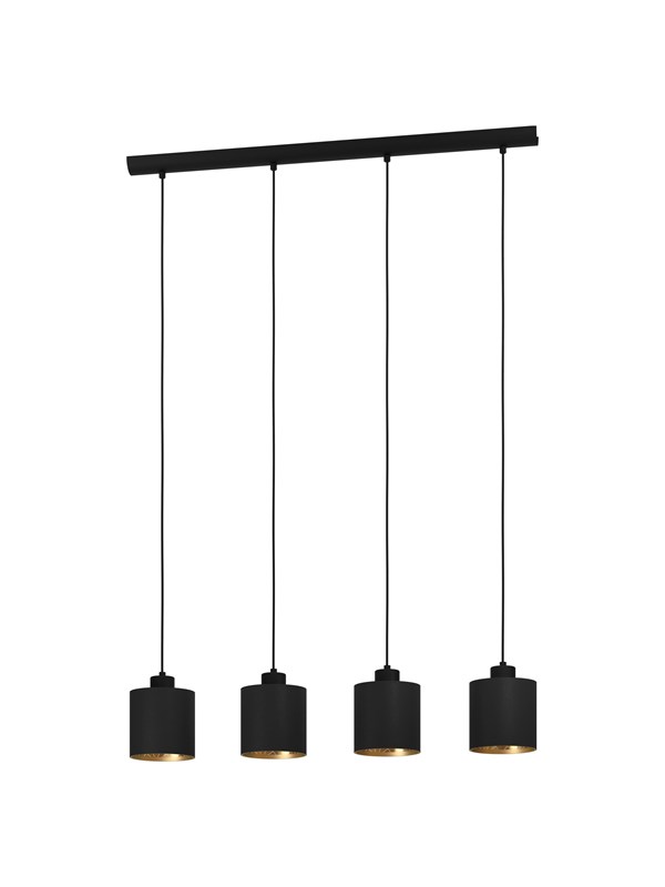 EGLO ZARAGOZA pendant 4xE27 L925, black/gold