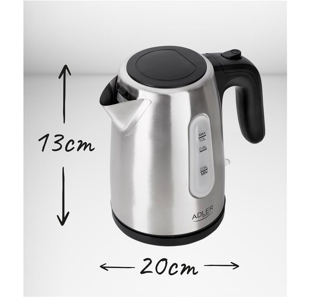 Adler Wasserkocher Czajnik elektryczny AD 1273 (1200W 1l kolor - Metall - 1600 W