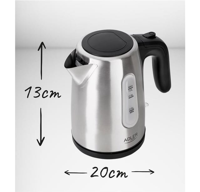 Adler Wasserkocher Czajnik elektryczny AD 1273 (1200W 1l kolor - Metall - 1600 W