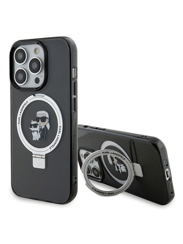 Karl Lagerfeld KLHMP15XHMRSKCK iPhone 15 Pro Max 6.7" black/black hardcase Ring Stand Karl&Choupette MagSafe