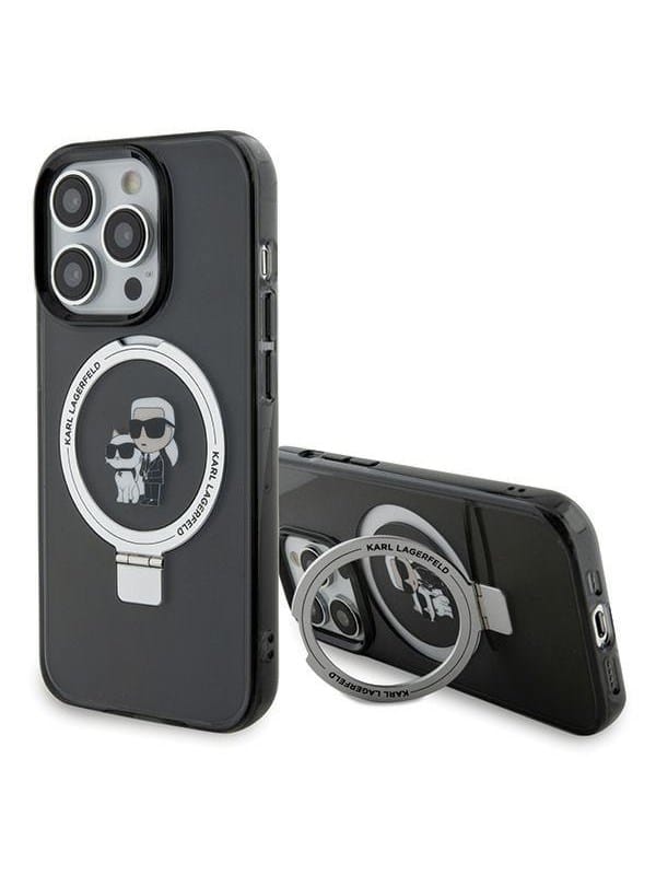 Karl Lagerfeld KLHMP15XHMRSKCK iPhone 15 Pro Max 6.7" black/black hardcase Ring Stand Karl&Choupette MagSafe