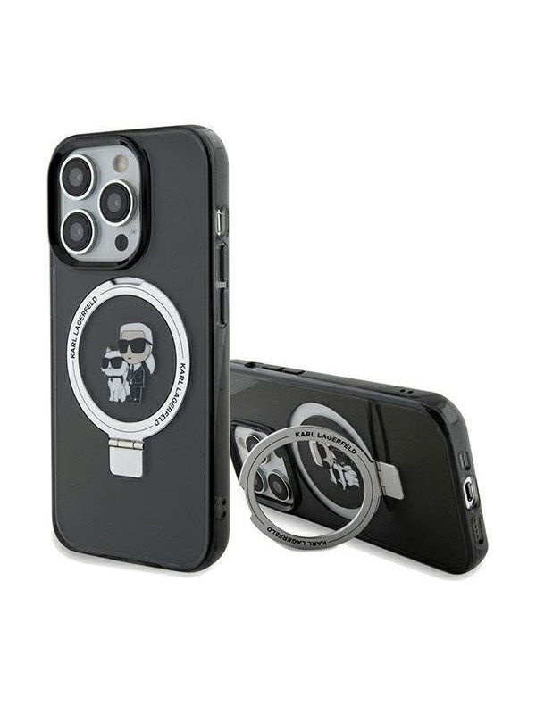 Karl Lagerfeld Ring Stand Karl&Choupette MagSafe case for iPhone 13 Pro Max - black