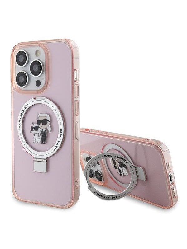 Karl Lagerfeld KLHMP15XHMRSKCP iPhone 15 Pro Max 6.7" pink/pink hardcase Ring Stand Karl&Choupette MagSafe