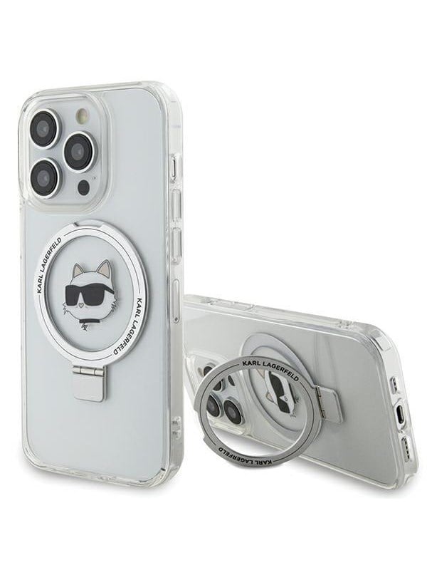 Karl Lagerfeld KLHMP15LHMRSCHH iPhone 15 Pro 6.1" white/white hardcase Ring Stand Choupette Head MagSafe