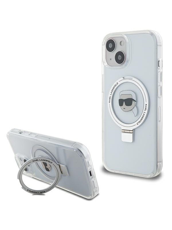 Karl Lagerfeld KLHMP15SHMRSKHH iPhone 15 6.1" white/white hardcase Ring Stand Karl Head MagSafe