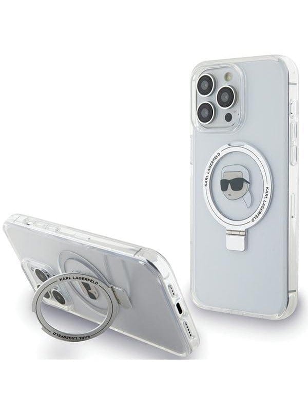 Karl Lagerfeld KLHMP15LHMRSKHH iPhone 15 Pro 6.1" white/white hardcase Ring Stand Karl Head MagSafe