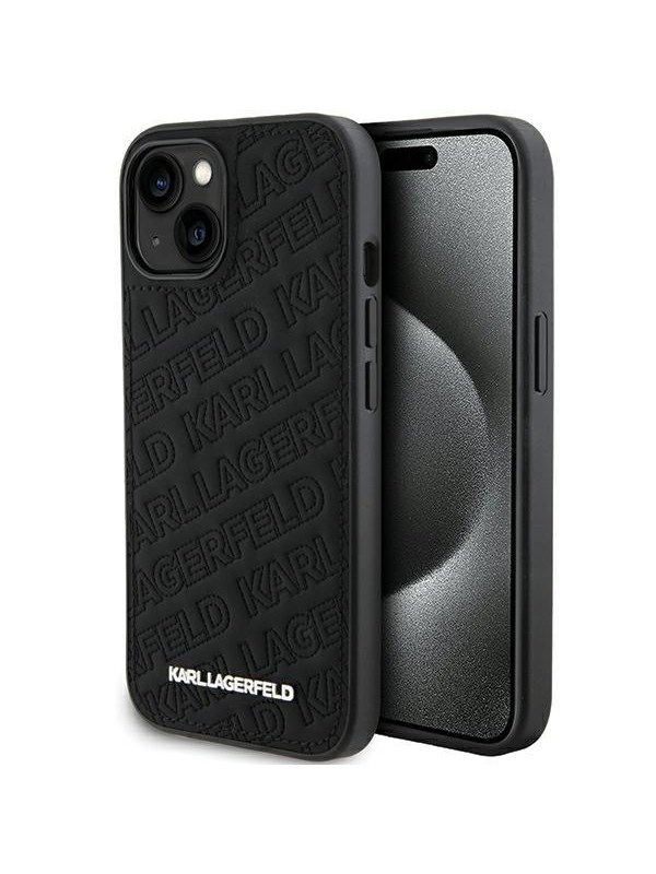 Karl Lagerfeld Quilted K Pattern case for iPhone 15 Plus / 14 Plus - black