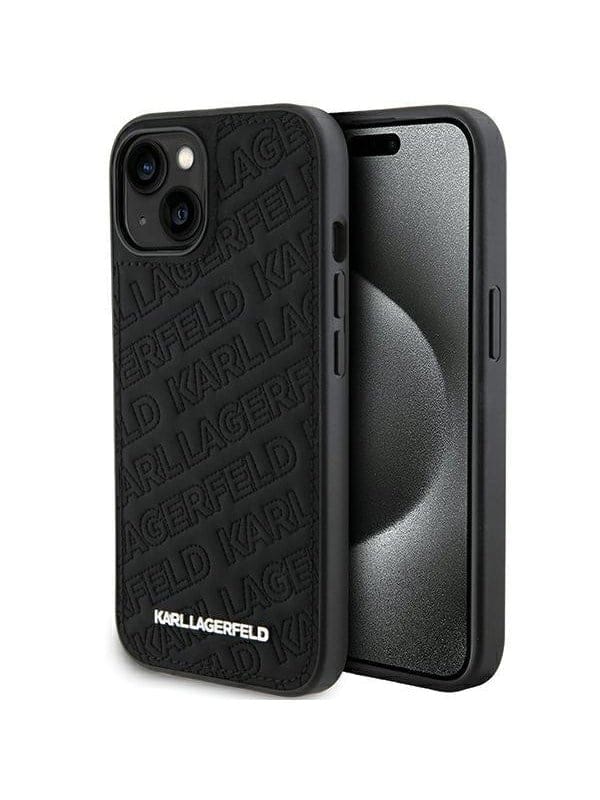 Karl Lagerfeld Quilted K Pattern case for iPhone 15 Plus / 14 Plus - black