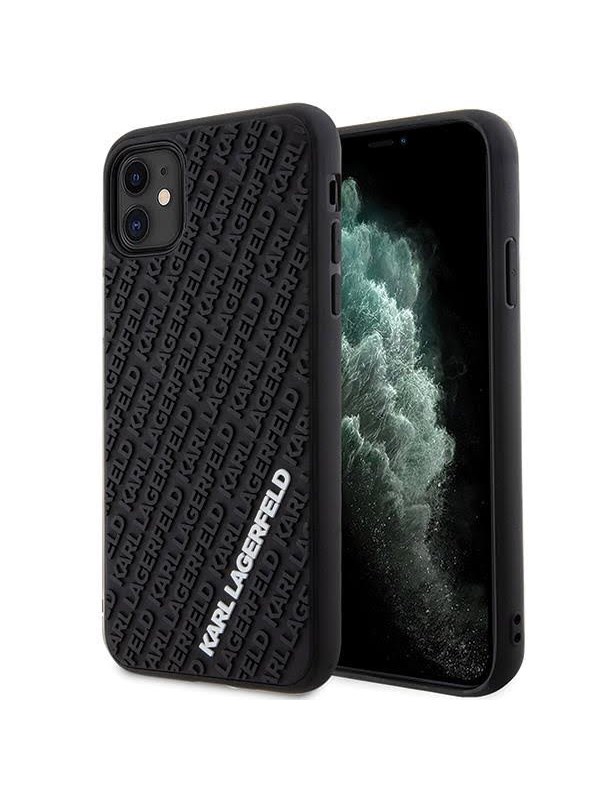 Karl Lagerfeld KLHCN613DMKRLK iPhone 11 / Xr 6.1" black/black hardcase 3D Rubber Multi Logo