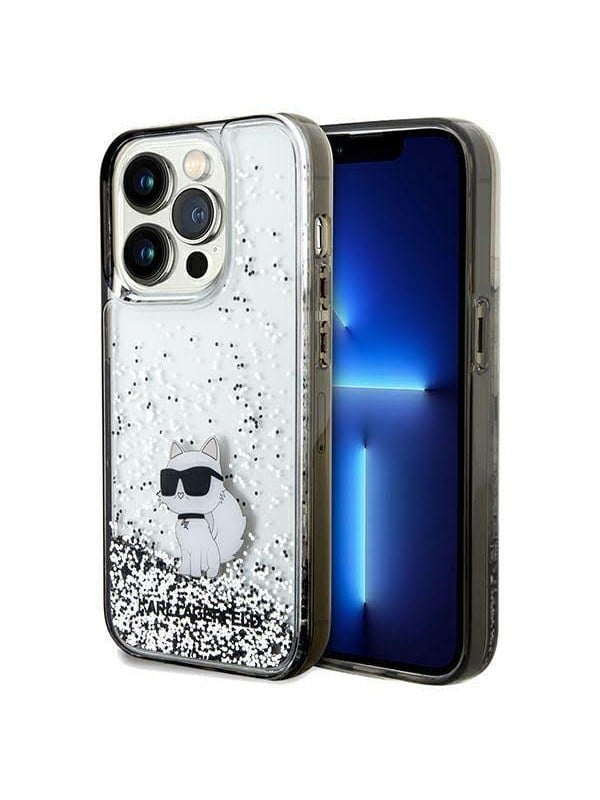 Karl Lagerfeld Liquid Glitter Choupette case for iPhone 14 Pro Max - transparent