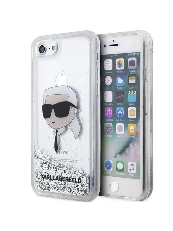 Karl Lagerfeld KLHCI8LNKHCH iPhone 7/8/ SE 2020/2022 silver/silver hardcase Glitter Karl Head