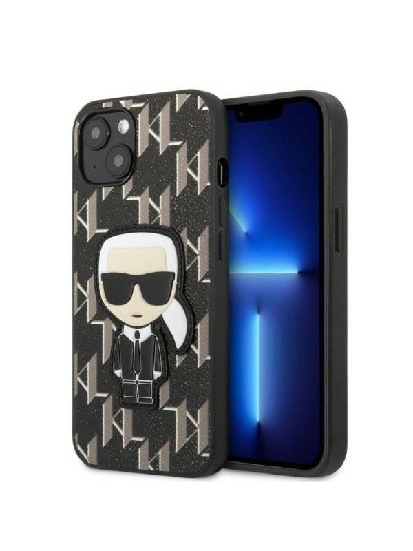 Karl Lagerfeld KLHCP13SPMNIKBK iPhone 13 mini 5.4" hardcase black/black Monogram Ikonik Patch