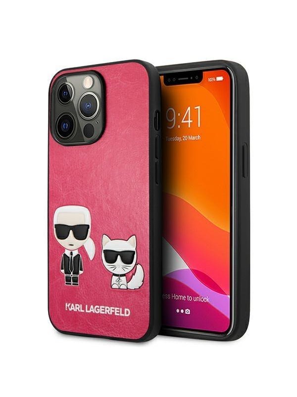 Karl Lagerfeld Ikonik Karl&Choupette Case for iPhone 13 Pro / iPhone 13 - Fuchsia