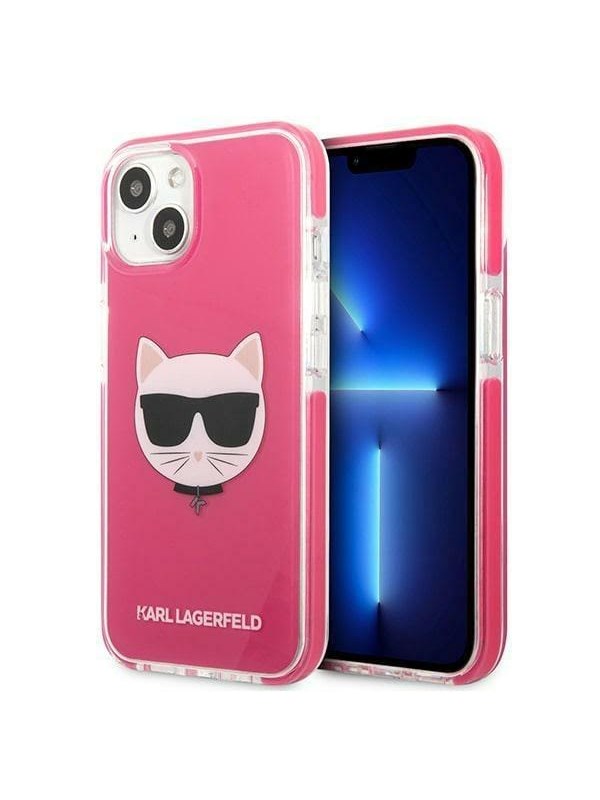 Karl Lagerfeld Choupette Head case for iPhone 13 - fuchsia