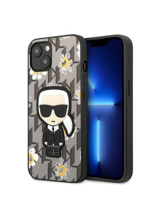 Karl Lagerfeld Flower Ikonik Karl case for iPhone 13 mini - gray