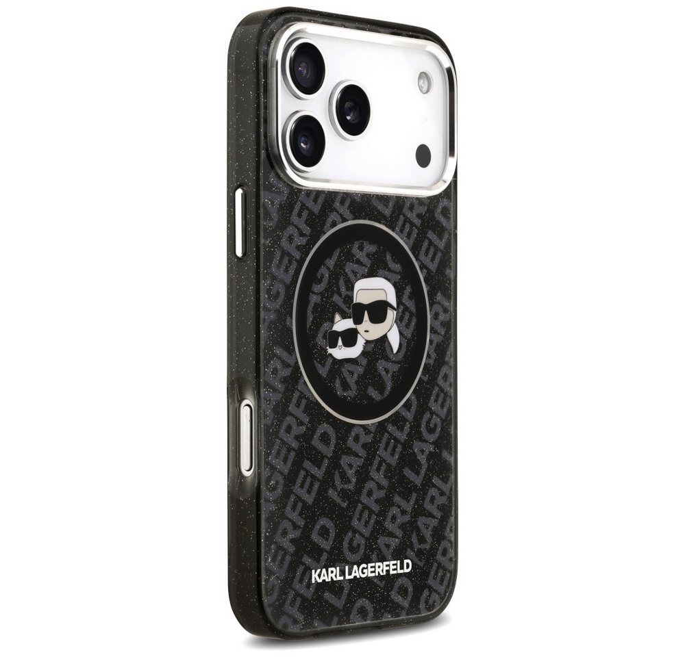 Karl Lagerfeld IML Glitter Karl&Choupette Heads Logo MagSafe Case for iPhone 17 Pro Max - Black Bild 2