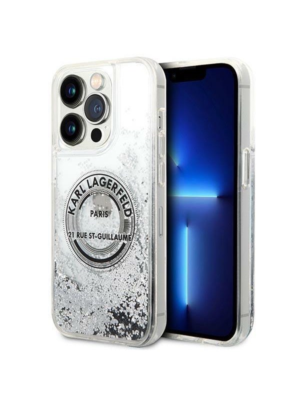 Karl Lagerfeld KLHCP14XLCRSGRS iPhone 14 Pro Max 6.7 "silver / silver hardcase Liquid Glitter RSG