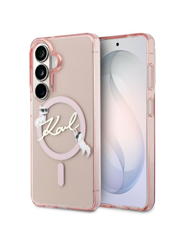 Karl Lagerfeld IML KC Script MagSafe Case for Samsung Galaxy S26 - Pink