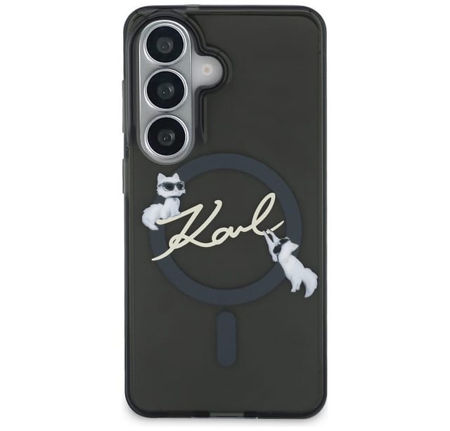 Karl Lagerfeld IML KC Script MagSafe Case for Samsung Galaxy S26 Plus - Black