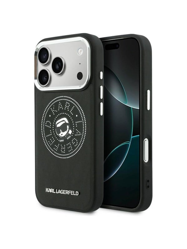 Karl Lagerfeld Point & Karl Sketch MagSafe Case for iPhone 17 Pro - Black
