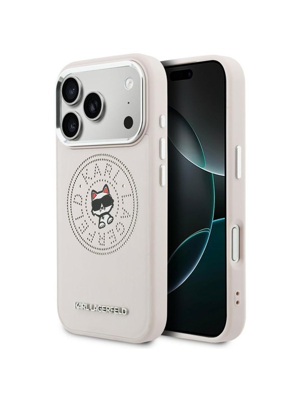 Karl Lagerfeld Point & Choupette Sketch MagSafe Case for iPhone 17 Pro Max - Pink