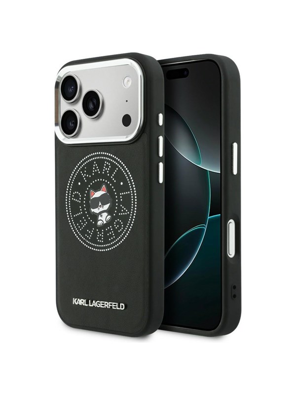 Karl Lagerfeld Point & Choupette Sketch MagSafe Case for iPhone 17 Pro - Black