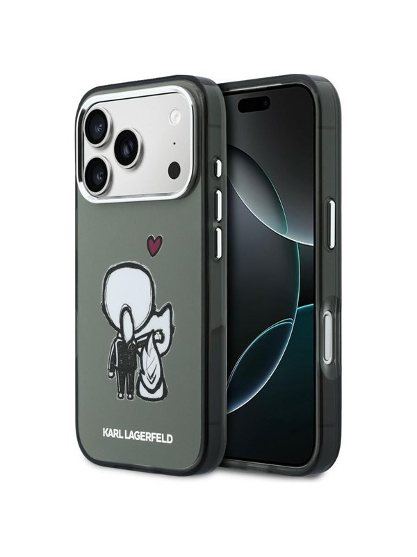 Karl Lagerfeld Karl & Choupette Back MagSafe Case for iPhone 17 Pro - Black