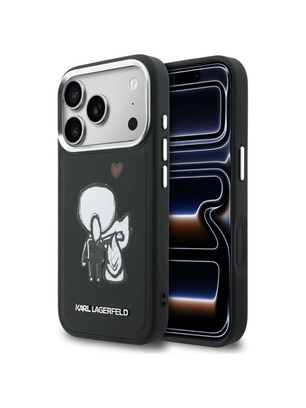 Karl Lagerfeld Karl & Choupette Back Logo MagSafe Case for iPhone 17 Pro - Black