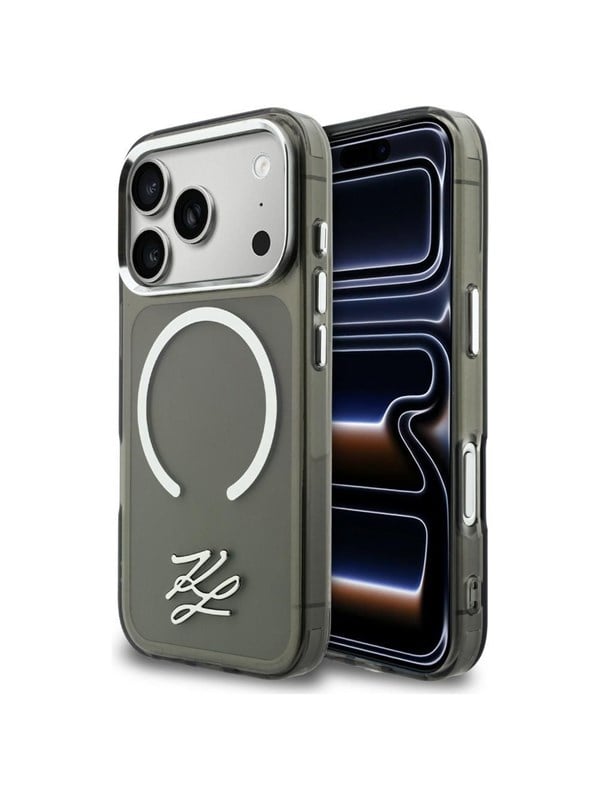 Karl Lagerfeld IML KL Script Logo MagSafe Case for iPhone 17 Pro Max - Black
