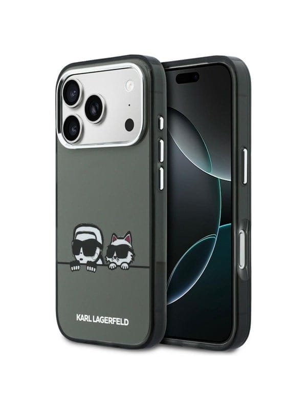 Karl Lagerfeld IML Karl & Choupette Peekaboo Logo MagSafe Case for iPhone 17 Pro - Black