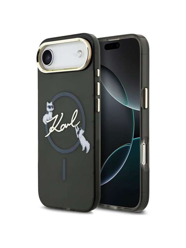 Karl Lagerfeld IML Choupettes Karl Script Logo MagSafe iPhone Air Case - Black