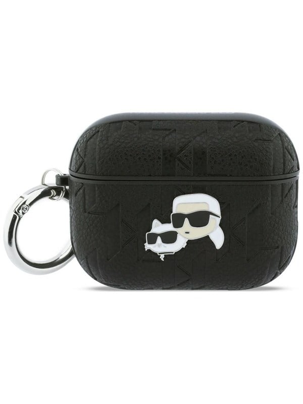 Karl Lagerfeld Monogram Karl & Choupette Head Case for AirPods Pro 3 - Black